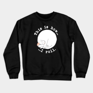 Rolling Cat - White Crewneck Sweatshirt